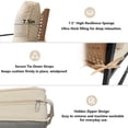thumbnail image 6 of Decksplore 3-Piece Metal and Rattan Outdoor Bistro Set with Rocking Chairs, Thick Cushions and 2-Tier Side Table, Beige, 6 of 10