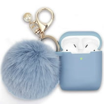 V-Moro Airpod Case Cover for Apple Airpods 2&1 Charging Case, Cute Air Pods Silicone Protective Accessories Cases/Keychain/Pompom
