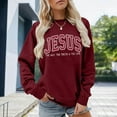 thumbnail image 2 of Women's Jesus Sweatshirt 2026 Fall Winter Long Sleeve Crewneck Bible Verse Christian Sweatshirt Pullover Top, 2 of 4