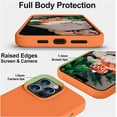 thumbnail image 3 of Compatible with iPhone 14 Pro Max Case, Upgraded Slim Liquid Silicone Case, [Anti-Scratch Soft Microfiber Lining] Full Covered Soft Gel Rubber 14 Pro Max iPhone Case 6.7 inch - Bright Orange, 3 of 13