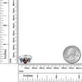 thumbnail image 3 of Gem Stone King 10K White Gold Red Garnet Persian Blue Moissanite and White Lab Grown Diamond 3 Stone Engagement Ring for Women (2.48 Cttw, Gemstone Birthstone, Size 9), 3 of 5