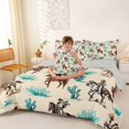 thumbnail image 4 of jejeloiu Vintage Cowgirl Horse 7 Pieces Bedding Comforter Set Kids,Desert Cactus Print Full Bedding Set,Reversible, 4 of 7