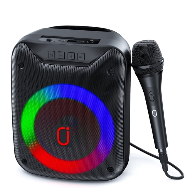 Refurbished JYX Karaoke Machine, Portable Speaker with Mic - Black