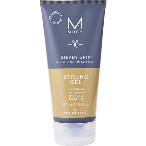 MITCH by Paul Mitchell Steady Grip Hair Gel for Men, Medium Hold & Shine, For All Hair Types, Especially Fine to Medium Hair, 5.1 fl. oz.
