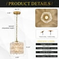 thumbnail image 2 of 3 Pack Gold Glass Pendant Light with White Ceramic Flowers Small Ceiling Pendant Light Fixture 1-Light for Kitchen Island Sink Dining Room Entryway Hallway, E26, 2 of 6