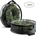 thumbnail image 2 of 2Pcs Christmas Wreath Storage Bag 24in Clear Garland Wreaths Container for Easy Holiday Storage, 2 of 7