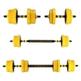 thumbnail image 1 of Bingirl Ensemble de Poids Réglables 2-en-1 - Poids Réglables de 44/33 Lb, Peut Être Utilisé comme Ensemble d'Haltères et de Barre, Couleur Jaune, 1 of 7