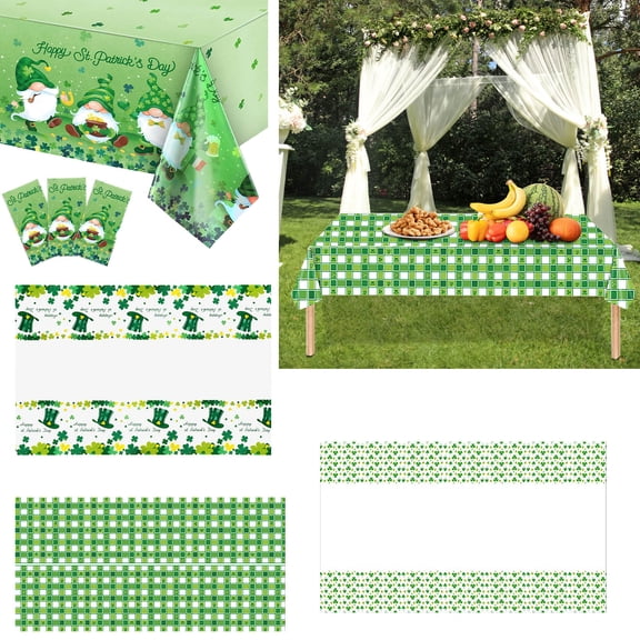 1* Wallpaper St. Patricks Day Decorative Tablecloth Irish Day Lucky Grass Party Disposable Tablecloth Table Cloth