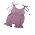 thumbnail image 2 of Baby Girl Clothes Cotton Halter Ruffle Romper, 2 of 5