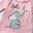 thumbnail image 3 of Newborn Baby Girl Clothes Animals Style Long Sleeve Ruffle Romper Pants Set 3PCS Fall Outfits Pink 9-12 Months, 3 of 6