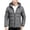 Gray, variant on fatyb Mens Quilted Jacket Hooded Puffer Outerwear with Zipper Pockets Winter Warm Full Zip Snow Coat