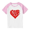 thumbnail image 4 of Annhoo Boys Girls Valentines Day Shirt Cute Round Neck Block Color Short Sleeve Print Tops Trendy Comfortable Clothes, 4 of 8