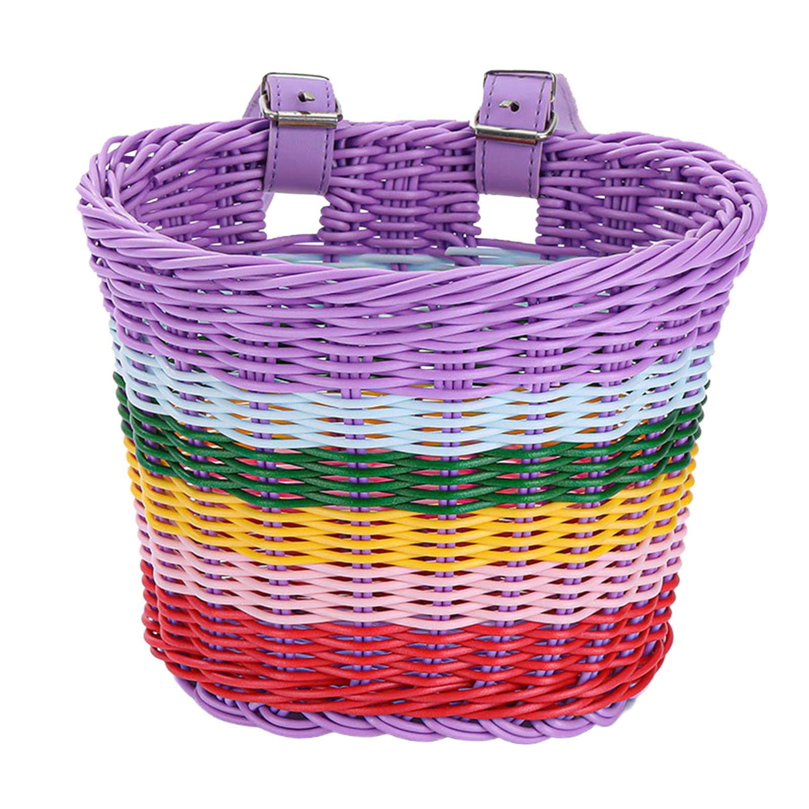 Dynwaveca Kids Bike Basket Cycling Basket Accessory Woven Basket Child Basket Handlebar Basket For Girls Outdoor Street M 21cmx16cmx16cm Other M 21cmx