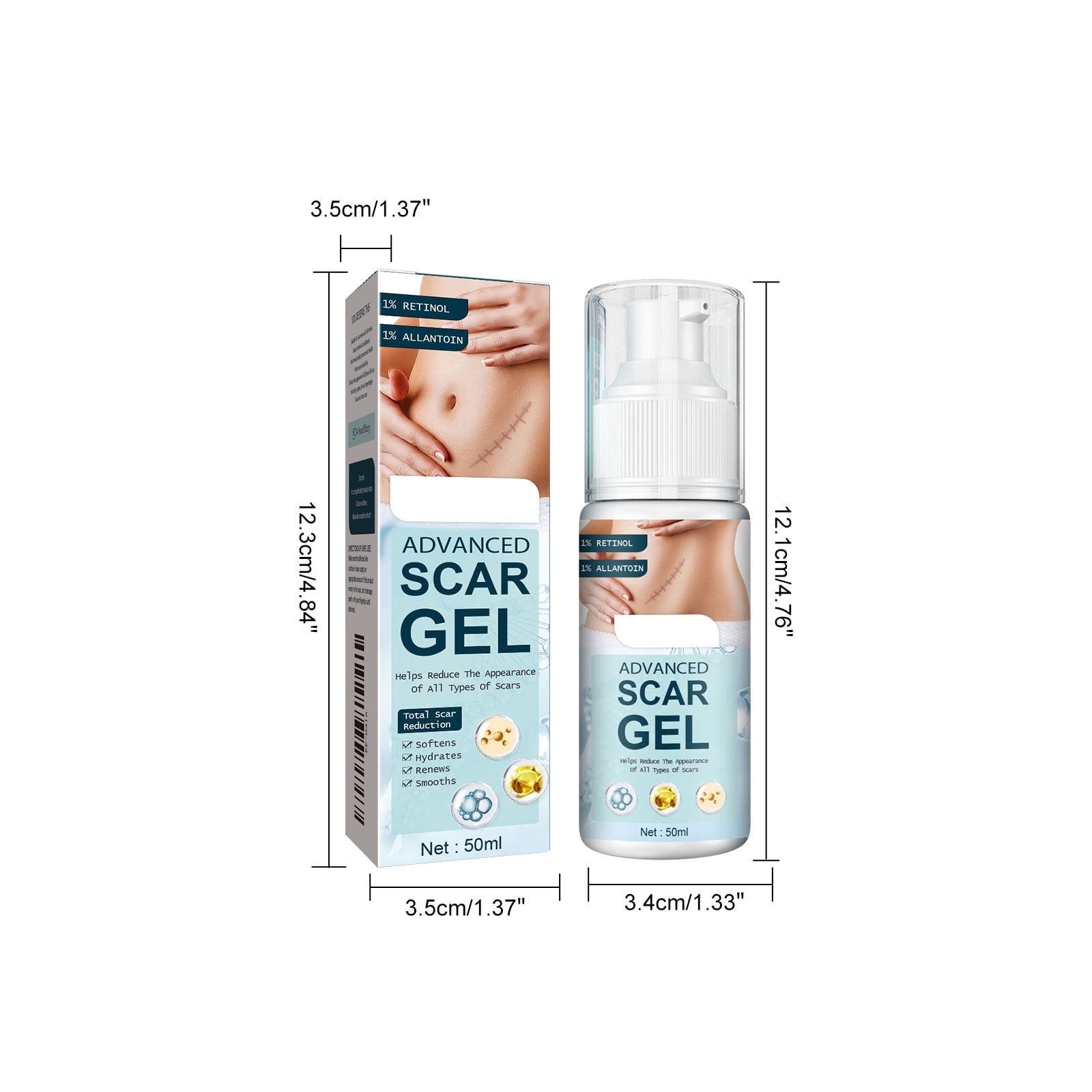 Alvantor Advanced Silicone Gel for Effective Scar Treatment  for both Old and New Scars, 1.69 fl. oz