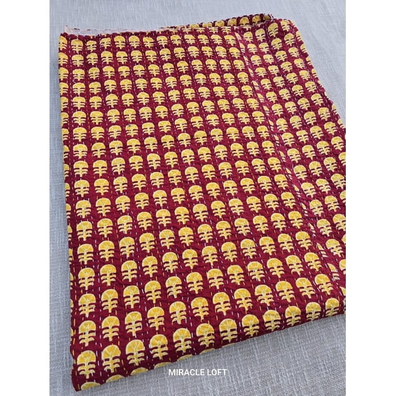 A And E Textiles House Indian Handmade Kantha Quilt Bedspread Throw Cotton Blanket Gudari Queen Bedcover And Twin Bedcover