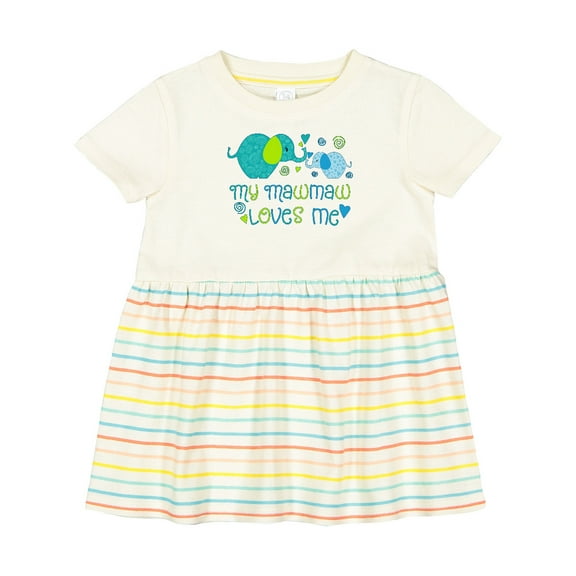 Inktastic My Mawmaw Loves Me Cute Elephants Girls Baby Dress