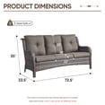 thumbnail image 2 of Gymojoy 3-Seater Outdoor Wicker Sofa, Rattan Deep Seat Patio Couch with Removable Cushions for Balcony, Deck & Backyard, 2 of 9