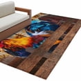 thumbnail image 6 of Farmhouse Rooster Kitchen Runner Rug 2.7x5 Washable Runners for Hallway Non Slip Vintage Farm Chicken Sunflower Wooden Large Area Rug Indoor Floor Carpet for Bathroom Laundry Entryway Bedroom, 6 of 8