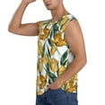 thumbnail image 3 of Goofa Yellow Tulips Printed Men's Sleeveless T-Shirt - Athletic Gym Workout Tank Top for Men - Moisture-Wicking, UPF 30+ Quick-Dry Muscle Tee-Small, 3 of 8