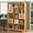 Oak, variant on SOLACE FURNITURE Tall Bookcase,Modern 5 Tier Bookshelf with 3 Bins Storage & Open Shelf,Black