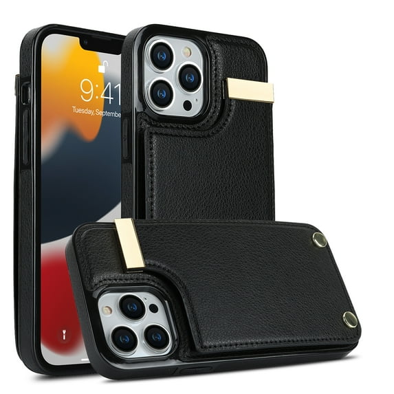 Wallet Case for iPhone 11 Pro Max, Vintage Premium PU Leather Ultra Slim Case with Card Holder, Protective Anti-drop Magnetic Clasp Phone Case for Apple iPhone 11 Pro Max 6.5 inch, Black