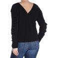 thumbnail image 2 of bar III Womens Ruffle-Sleeve Pullover Blouse, Black, Medium, 2 of 2