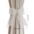 thumbnail image 4 of White Polyester Curtain Tieback, 7.87 x 7.09 in, Easy-Adjust Design for Simple Installation, Secures Drapes for Enhanced Room Decor, 4 of 7