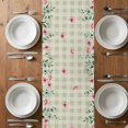 thumbnail image 4 of Table Runner 60 Inches Long for Kitchen Dining, Bunny Easter Dresser Scarf Farmhouse, Dining Table Decorations for Wedding/Parties, Spring Floral Eucalyptus Leaves Green Plaid Rustic 13 x 60 In, 4 of 8