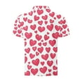 thumbnail image 3 of TaTaai Men's Valentine Print Turndown Collar Quarter Sleeve Pullover, Valentine's Day Gift, Casual Daily Outdoor T-Shirt Gift, 3 of 5
