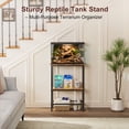 thumbnail image 2 of 5-10 Gallon Fish Tank Stand, Aquarium Stand with 2-Tier Storage Shelves, Heavy-Duty Reptile Terrarium Stand Table for 10 Gallon Standard Model, 21.2" L x 11.8" W x 29.3" H, 2 of 7