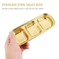 thumbnail image 6 of PENIKOKO 2-Pack Golden Divided Condiment Dish with Three Sections, Serving Plate Ideal for Restaurants and Business Use, 6 of 7