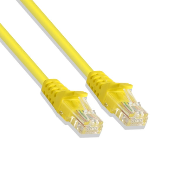 3Ft Cat5e Ethernet RJ45 Lan Wire Network Yellow UTP 3 Feet Patch Cable (5 Pack)