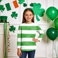 thumbnail image 2 of Posijego Kids Toddler St Patricks Day Shirts 3/4 Sleeve Tops Girls Clover Graphic Tees Summer Casual T-Shirts, 2 of 6