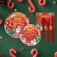 thumbnail image 3 of HEVIRGO 1 Set Tableware Props Disposable Increase Festive Atmosphere Christmas Style Cartoon Colorful Print Snowmen Odor-free Tablecloth Plate Tableware Decoration for Christmas Party, 3 of 10