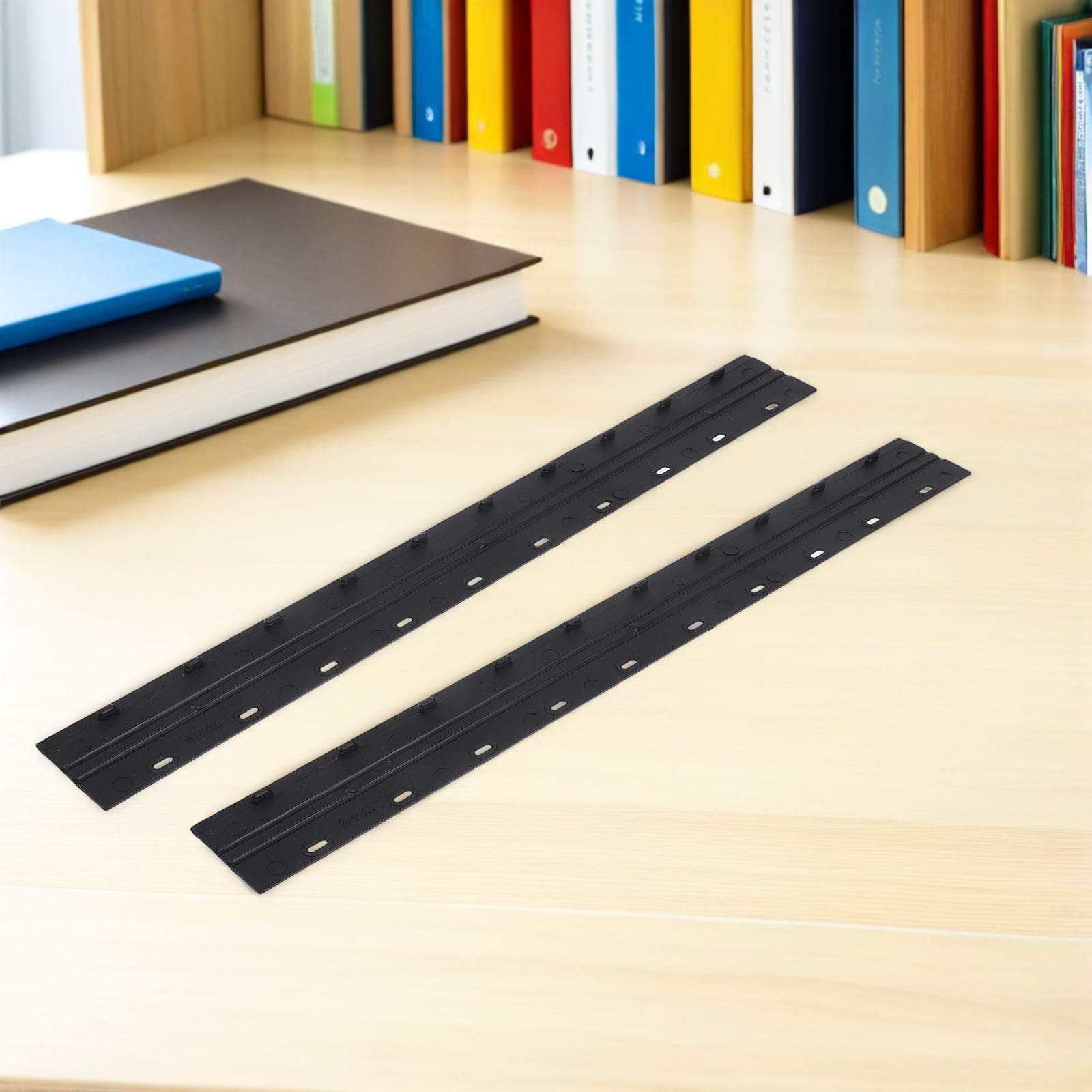 OUNONA Black Plastic File Clips, 100 Pieces Binding Bars for Office Filing, Document Organization and Management Supplies