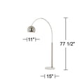 thumbnail image 3 of Possini Euro Design Basque Modern 77 1/2" Tall Standing Floor Lamp Large Arc Foot Switch Silver Metal Brushed Nickel Finish, 3 of 3