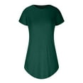 thumbnail image 6 of ZZwxWA 2025 Women's Summer T Shirt Dress Casual Round Neck Roll Up Short Sleeve Dresses Soft Comfy A Line Beach Sundress, 6 of 6