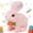 White, variant on Rabbit with Carrot Interactive Electronic Pet Plush Bunny Toy with Sounds and Movements Animated Walking Wiggle Ears Twitch Nose Gifts for Toddlers Birthday, White, 7''(Pink)
