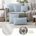 thumbnail image 6 of Misty Blue Rustic Outdoor Waterproof Pillow Covers, Vintage Farmhouse Blue Solid Color Decorative Square Throw Pillowcase Sofa Cushion Sham for Patio/Couch/Chair, 18"x18" 2 Pack, 6 of 8