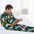 thumbnail image 6 of Naloa Tropical Fruit Men’s Pajamas Set - Long Sleeve Button Down Sleep Shirt and Pajama Bottoms Sleepwear Set-Medium, 6 of 7