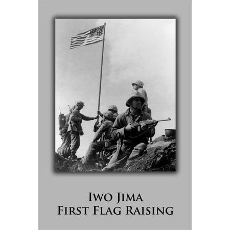 24"x36" Gallery Poster, iwo jima first flag