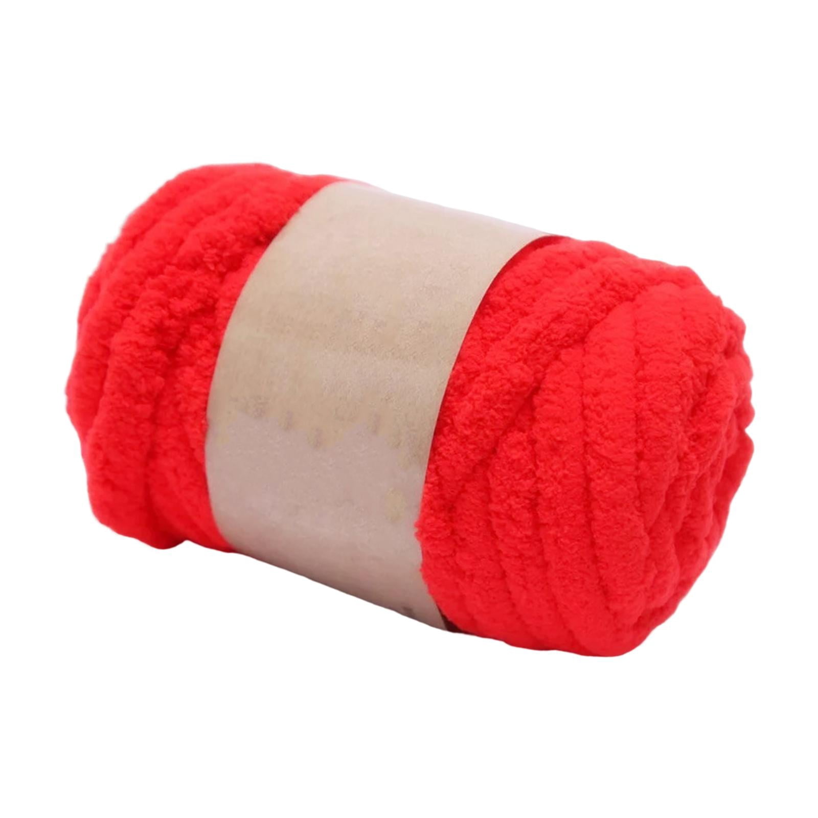 Thick Chunky Yarn Hand Knitting DIY Weight Yarn for Throw Rug Making Weaving red