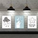 thumbnail image 1 of 3 Panel 50 *70 cm Cuadros Pintura Nubes Estrella Conejo Adorno Hogar Casa BLESIY Arte de la pared de la impresión de la lona, 1 of 8