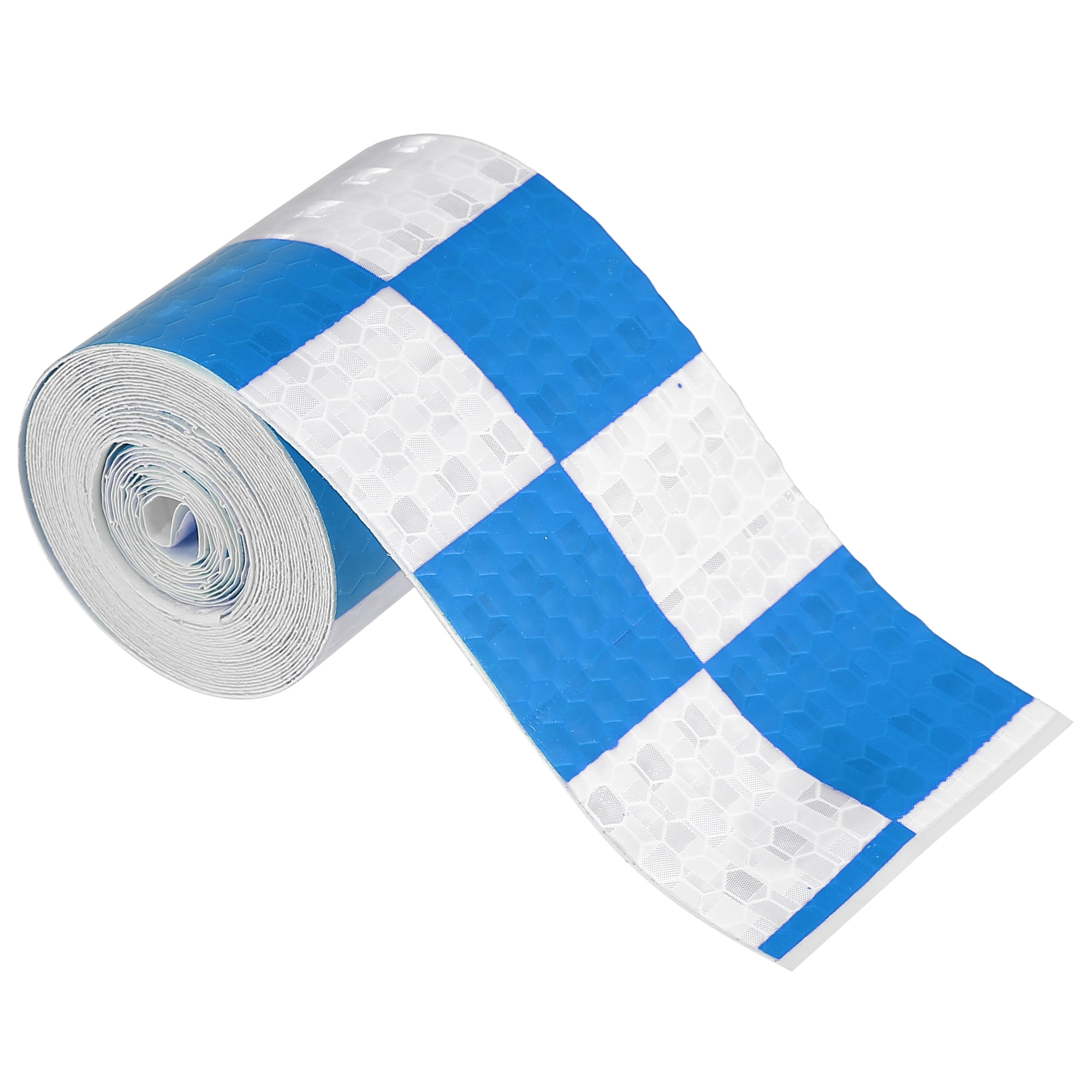 1pcs Blue White Reflective Safety Tape Adhesive Signs for Trailer Cars Auto Trucks Trailer Outdoor