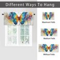 thumbnail image 6 of Watercolor Butterfly Rod Pocket Thermal Insulated Curtain Valance Dreamy Colorful Ink Painting Butterfly Thermal Insulated Room Darkening Curtain for Dinning Room 54 by 18 in, 1 Panel, 6 of 6