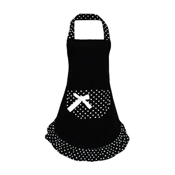 Bow Apron, Polka Dot Cute Kitchen Apron with Bow, Stylish Cooking Apron for Home and Restaurant Use