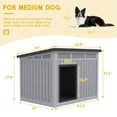 thumbnail image 4 of Weatherproof Indoor/Outdoor Dog House for Medium to Large Dogs - Large 42.87×32.95×31.61, Removable Floor, Spacious Interior, Gray, Durable, All-Weather Protection, 4 of 6