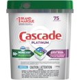 thumbnail image 2 of Cascade Platine ActionPacs Détergent pour Lave-Vaisselle Parfum Frais 75 Compter & Lave-Vaisselle Aide au Rinçage, Puissance Sèche, 901ML, 2 of 5