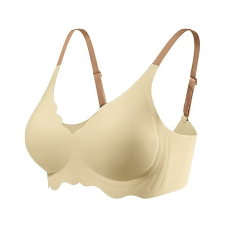 

Sngxgn Front Closure Bras For Women Minimizer Bra for Women Unlined Non Padded Lace Fasion Plus Size Bras Full Figure Black Bras Yellow M