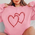 thumbnail image 5 of mihongmao Valentine T Shirts for Women Round Neck Fall Printed Printed Hoodie Long Sleeved Pink S, 5 of 5